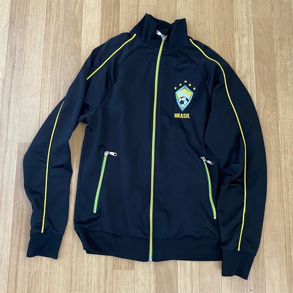 EUC Men’s Brasil Brazil Full Zip Up Soccer Futbol Jacket Size S - Picture 1 of 5